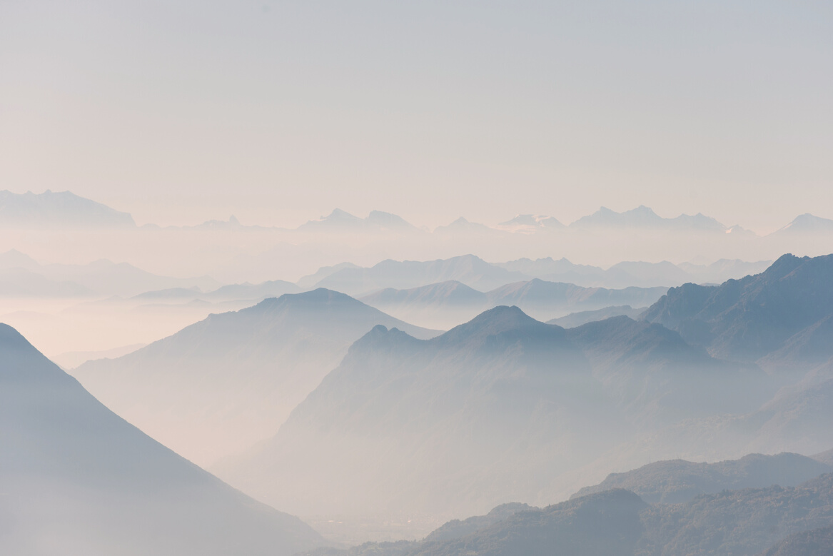 Mountain Landscape From Above Clouds